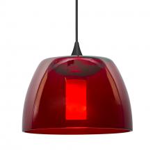 Besa Lighting 1XC-SPURRD-LED-BK - Besa Spur Pendant, Red, Black Finish, 1x3W LED