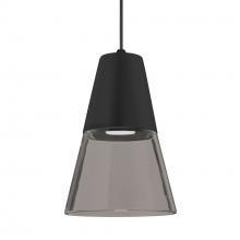 Besa Lighting 1XC-TIMO6BS-LED-BK - Besa Timo 6 Pendant,Smoke/Black, Black Finish, 1x9W LED