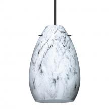 Besa Lighting 1XT-1713MG-LED-BK - Besa Pendant Pera 6, Black Finish, Marble Grigio 1x5W LED