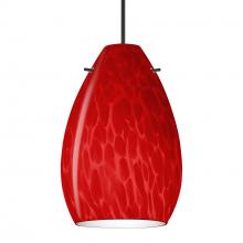 Besa Lighting 1XT-1713RC-LED-BK - Besa, Pera 6 Cord Pendant, Red Cloud, Black Finish, 1x5W LED