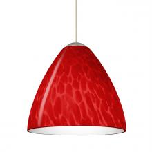 Besa Lighting 1XT-1779RC-LED-SN - Besa, Mia Cord Pendant, Red Cloud, Satin Nickel Finish, 1x5W LED