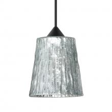 Besa Lighting 1XT-5125SF-LED-BK - Besa Pendant Nico 4, Black Finish, Stone Silver Foil 1x5W LED