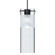 Besa Lighting 1XT-6527EC-LED-BK - Besa Pendant Scope 7, Black Finish, Clear/Frost 1x5W LED