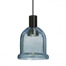 Besa Lighting 1XT-KIBABL-LED-BK - Besa Kiba Pendant, Blue Bubble, Black Finish, 1x3W LED