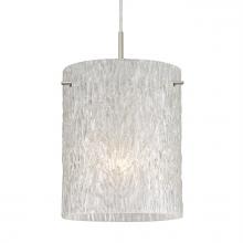 Besa Lighting J-4006GL-LED-SN - Besa Tamburo 8 Pendant, Glitter Stone, Black Finish, 1x11W LED