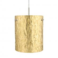 Besa Lighting J-4006GS-LED-SN - Besa Tamburo 8 Pendant, Stone Gold Foil, Black Finish, 1x11W LED