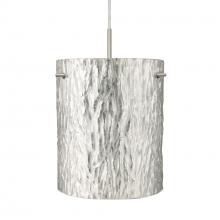 Besa Lighting J-4006SS-LED-SN - Besa Tamburo 8 Pendant, Stone Gold Foil, Black Finish, 1x11W LED