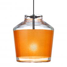 Besa Lighting RXP-PIC6GD-LED-BK - Besa Pendant Pica 6 Black Finish, Gold Sand 1x5W LED