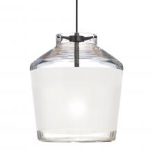 Besa Lighting RXP-PIC6WH-LED-BK - Besa Pendant Pica 6 Black Finish, White Sand 1x5W LED