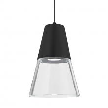 Besa Lighting RXP-TIMO6BC-LED-BK - Besa Timo 6 Pendant,Clear/Black, Black Finish, 1x9W LED