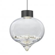 Besa Lighting X-TERRACL-LED-BK - Besa Terra Pendant For Multiport Canopy, Clear Crystals, Black Finish, 1x3W LED