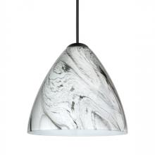 Besa Lighting XP-1779MG-LED-BK - Besa Pendant Mia, Black Finish, Marble Grigio 1x5W LED