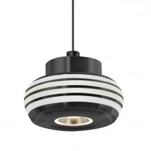 Besa Lighting XP-FLOW00-FRCL-LED-BK - Besa Flower Pendant, Frost/Clear, Black Finish, 1x3W LED