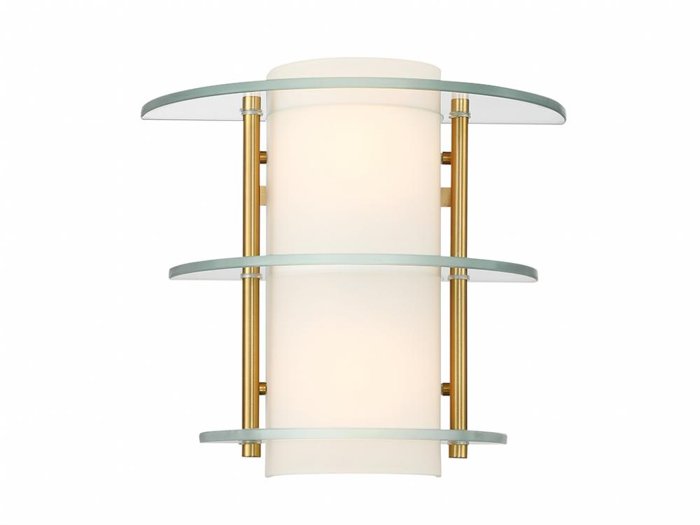 Newell 2-Light Wall Sconce in Warm Brass