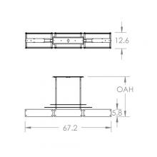 Hammerton PLB0026-0F-HB-IW-001-L3 - Urban Loft Parallel Linear Suspension-0F-Heritage Brass