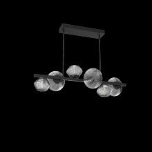 Hammerton PLB0089-T6-MB-S-001-L1 - Mesa 6pc Twisted Branch-Matte Black-Smoke Blown Glass-Threaded Rod Suspension-LED 2700K