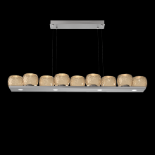 Hammerton PLB0091-0C-SN-B-CA1-L1 - Vessel 59-inch Platform Linear-Satin Nickel-Bronze Blown Glass-Stainless Cable-LED 2700K