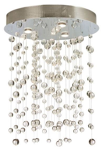 Chandelier Cascade Clear Polished Chrome GU10 120V MR16 3x50W