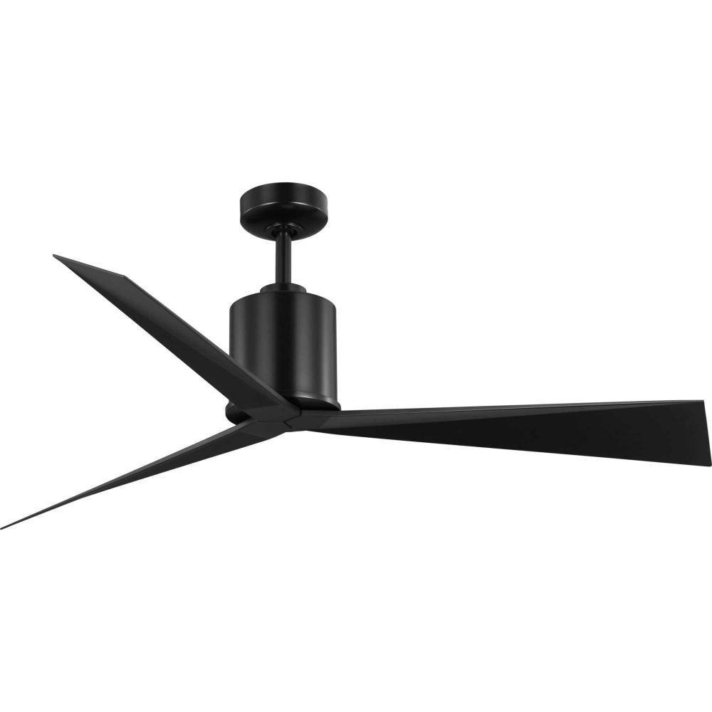 Paso Collection 60-in Three-Blade Matte Black with Matte Black Blades Luxe Industrial Ceiling Fan wi