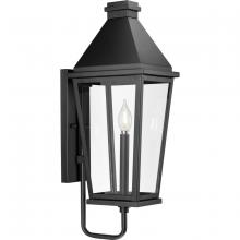 Progress P560345-031 - Richmond Hill Collection One-Light Textured Black Clear Glass Modern Farmhouse Outdoor Medium Wall L