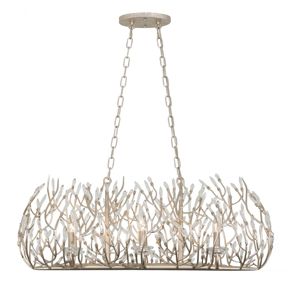 Bask 6-Lt Crystal Linear Pendant - Gold Dust