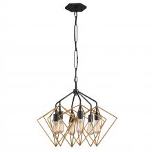 Varaluz 261P06AGRB - Metropolis 6-Lt Pendant - Antique Gold/Rustic Bronze