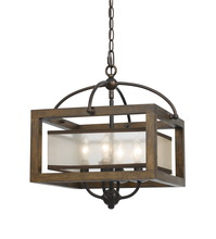 CAL Lighting FX-3536/1C - 16" Inch Four Light Semi Flush Pendant in Dark Bronze