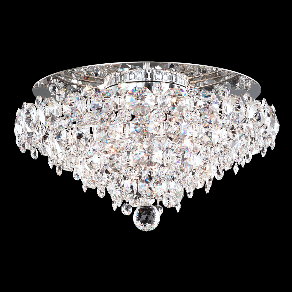 Baronet 4 Light 120V Flush Mount in Polished Stainless Steel with Radiance Crystal