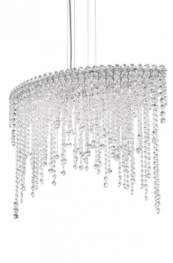 Chantant 6 Light 120V Pendant in Polished Stainless Steel with Radiance Crystal