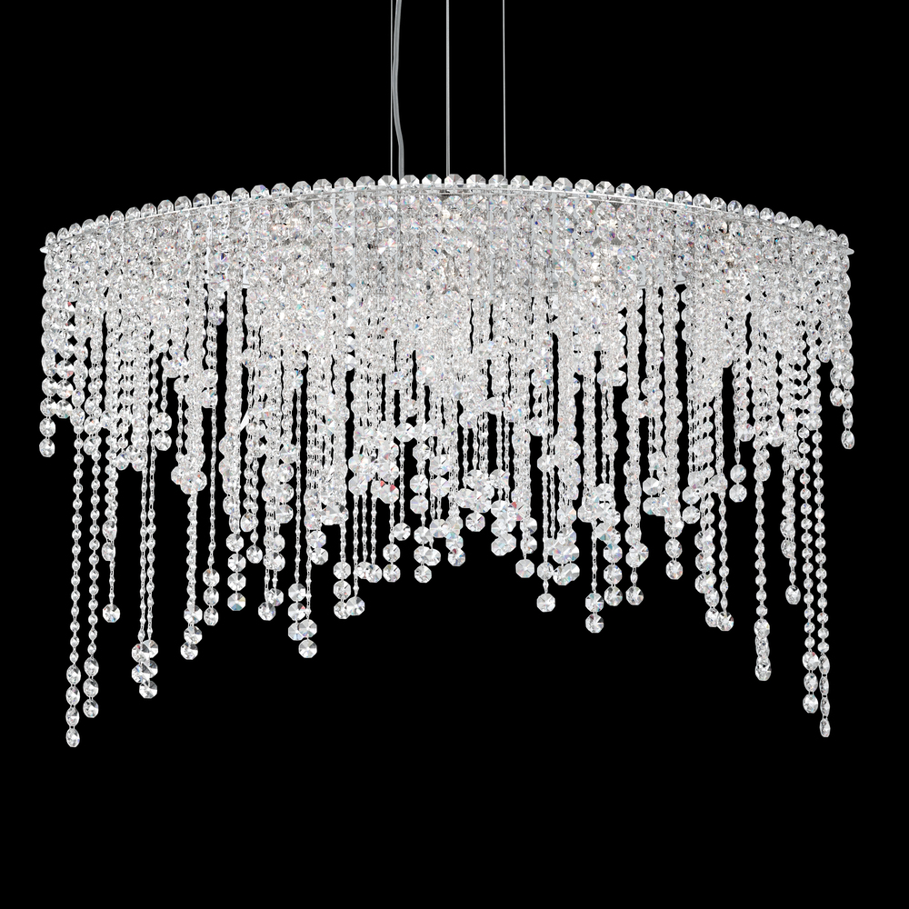 Chantant 8 Light 120V Pendant in Polished Stainless Steel with Radiance Crystal