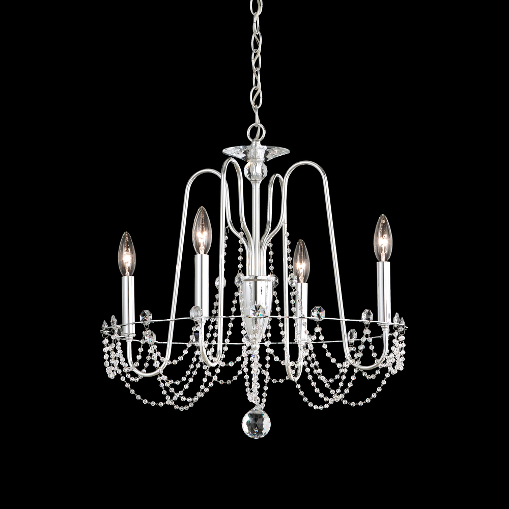 Esmery 4 Light 120V Chandelier in Ferro Black with Optic Crystal