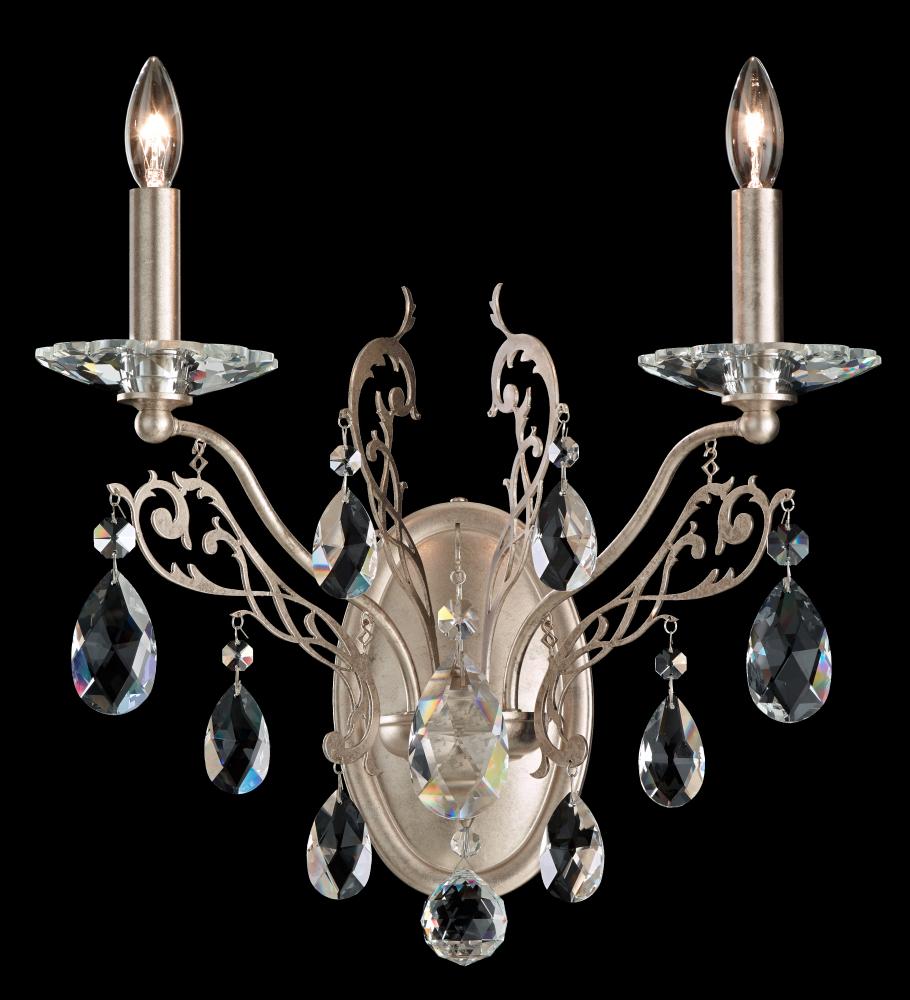 Filigrae 2 Light 120V Wall Sconce in Heirloom Gold with Heritage Handcut Crystal