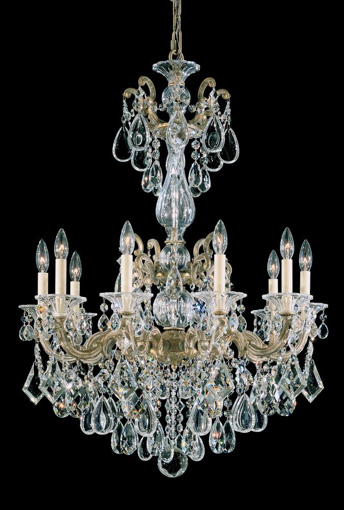 La Scala 10 Light 120V Chandelier in Florentine Bronze with Clear Radiance Crystal