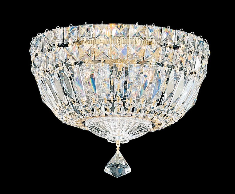 Petit Crystal Deluxe 4 Light 120V Semi-Flush Mount in Aurelia with Radiance Crystal