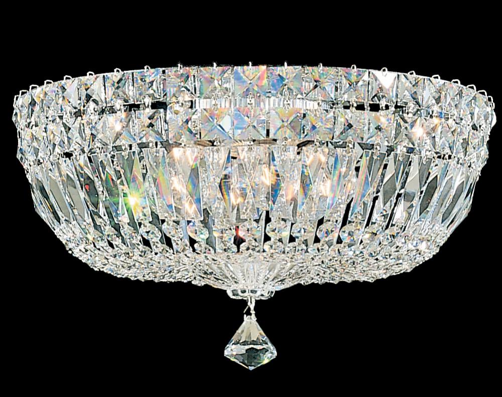 Petit Crystal Deluxe 5 Light 120V Semi-Flush Mount in Aurelia with Radiance Crystal