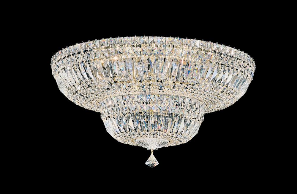 Petit Crystal Deluxe 13 Light 120V Semi-Flush Mount in Aurelia with Radiance Crystal