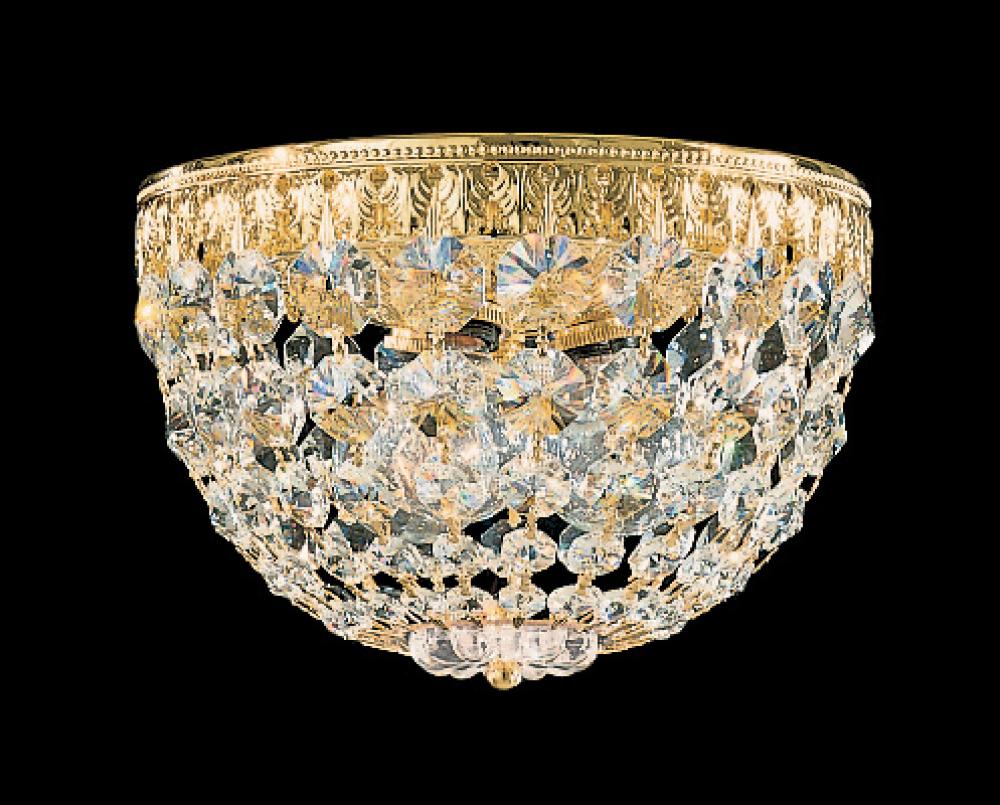 Petit Crystal 3 Light 120V Flush Mount in Aurelia with Radiance Crystal