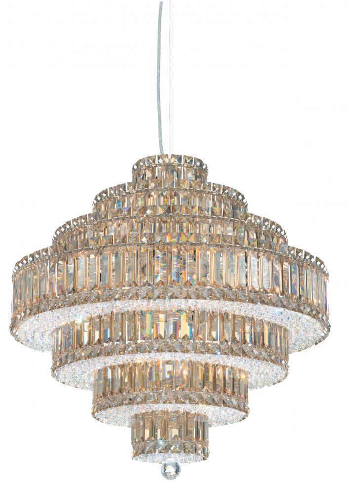 Plaza 25 Light 120V Pendant in Polished Stainless Steel with Radiance Crystal