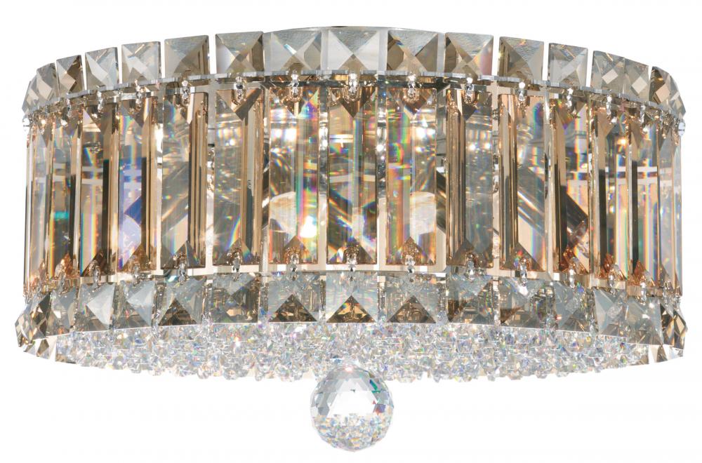 Plaza 4 Light 120V Flush Mount in Polished Stainless Steel with Radiance Crystal