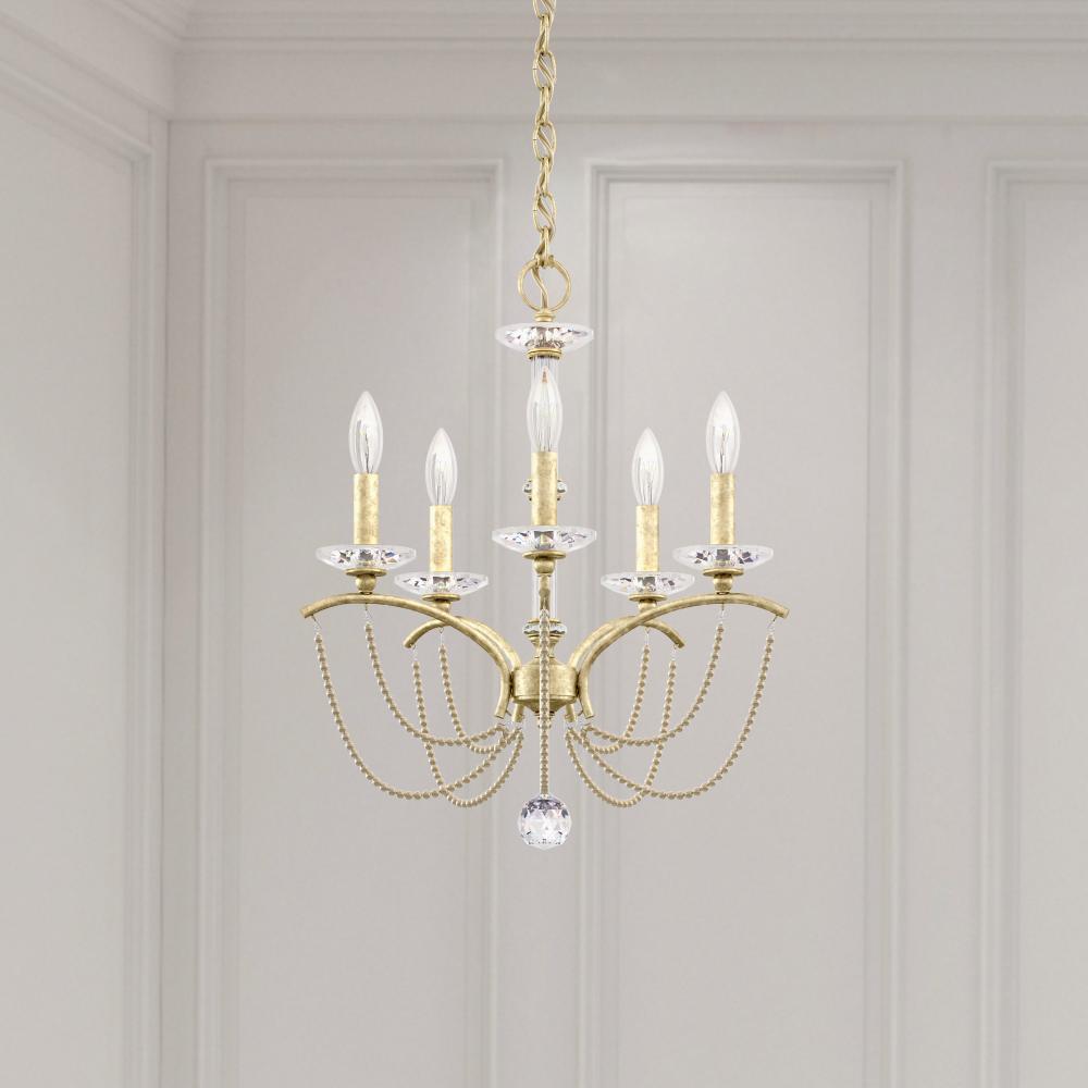 Priscilla 5 Light 120V Chandelier in Heirloom Gold with Optic Crystal