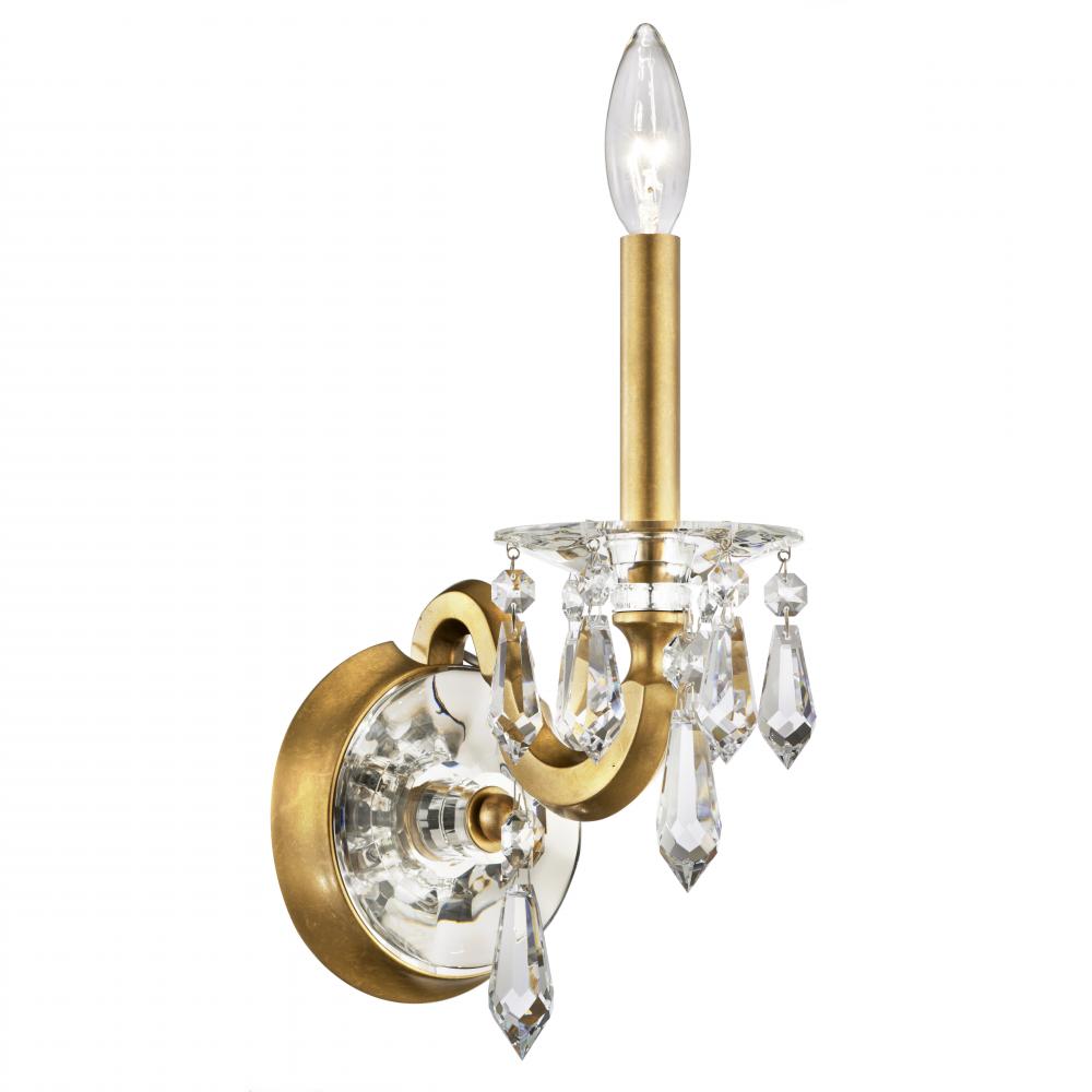 Napoli 1 Light 120V Wall Sconce in Etruscan Gold with Radiance Crystal