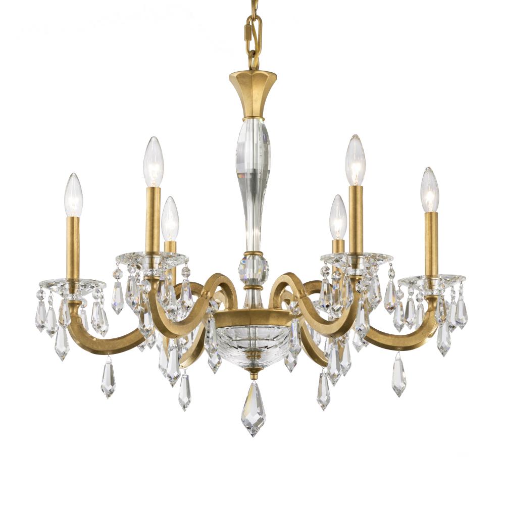 Napoli 6 Light 120V Chandelier in Etruscan Gold with Radiance Crystal