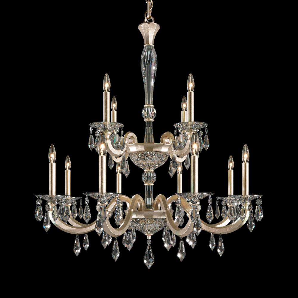 Napoli 12 Light 120V Chandelier in Etruscan Gold with Radiance Crystal