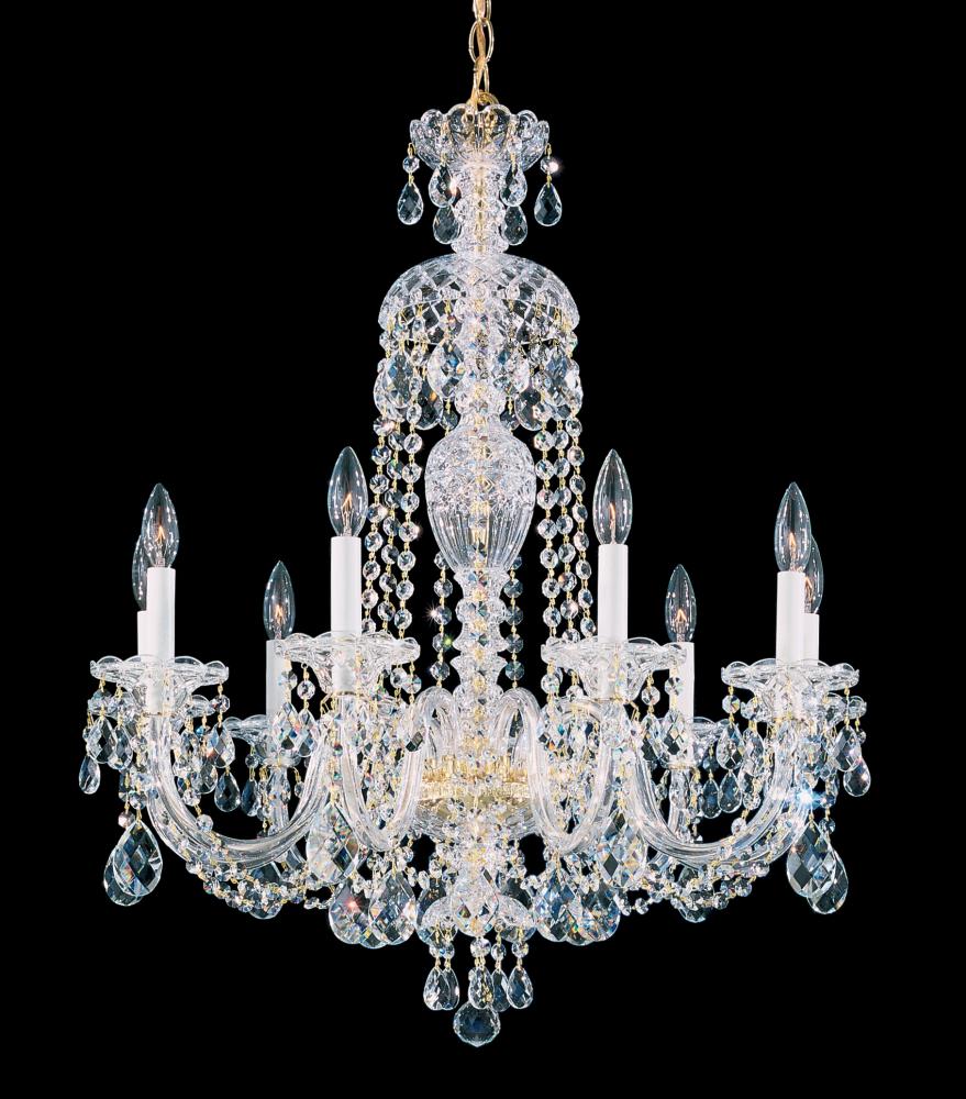 Sterling 9 Light 120V Chandelier in Aurelia with Heritage Handcut Crystal