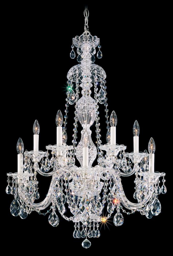 Sterling 12 Light 120V Chandelier in Aurelia with Heritage Handcut Crystal