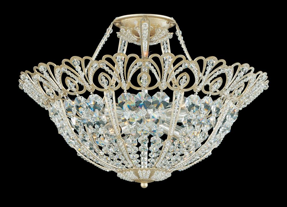 Rivendell 9 Light 120V Semi-Flush Mount in French Gold with Clear Radiance Crystal