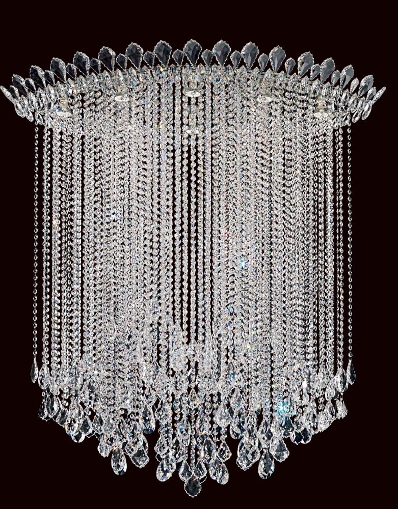 Trilliane Strands 8 Light 120V Semi-Flush Mount in Polished Stainless Steel with Radiance Crystal