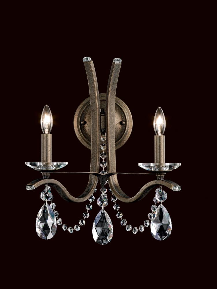 Vesca 2 Light 120V Wall Sconce in French Gold with Radiance Crystal