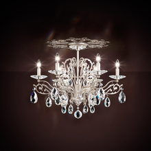 Schonbek 1870 FE7206N-26H - Filigrae 6 Light 120V Semi-Flush Mount in French Gold with Clear Heritage Handcut Crystal