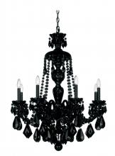 Schonbek 1870 5737BK - Hamilton 8 Light 120V Chandelier in Jet Black with Black Heritage Handcut Crystal